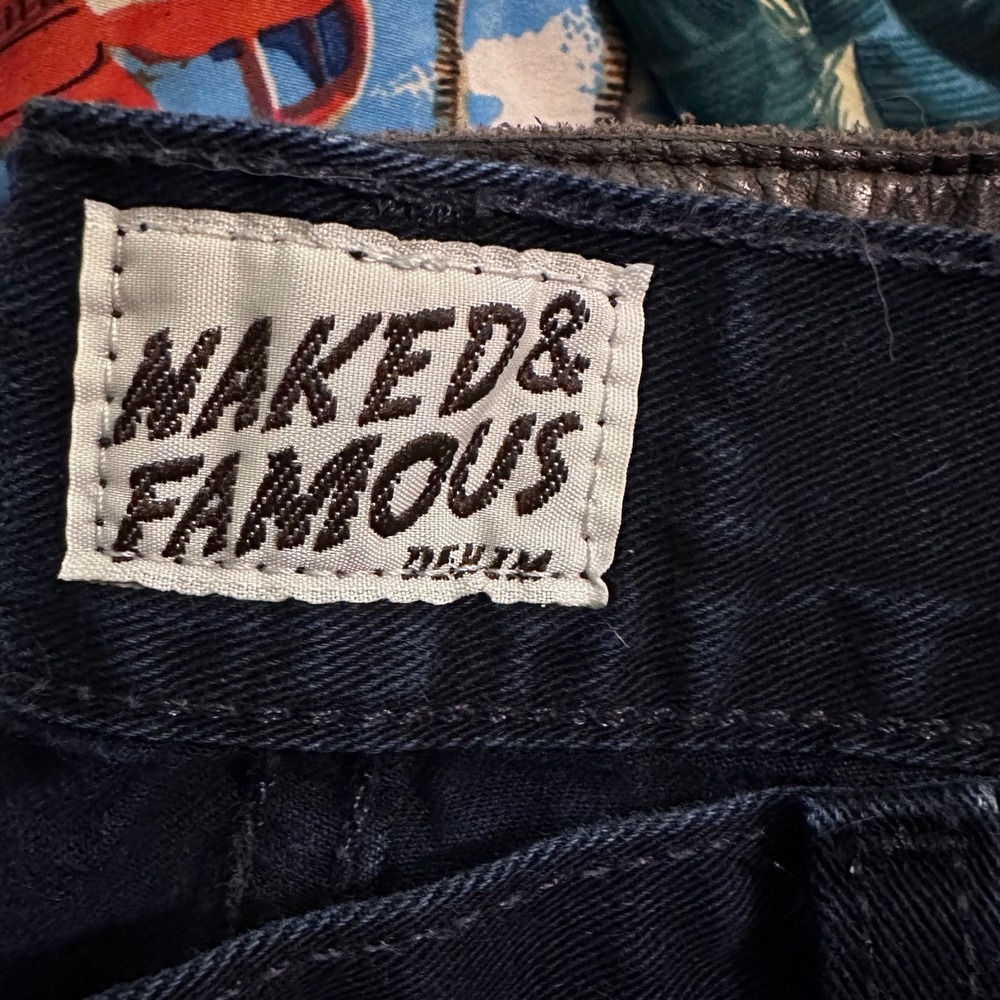 Naked & Famous Denim Mens Indigo Blue Straight Leg Button Fly Jeans Size 31x30